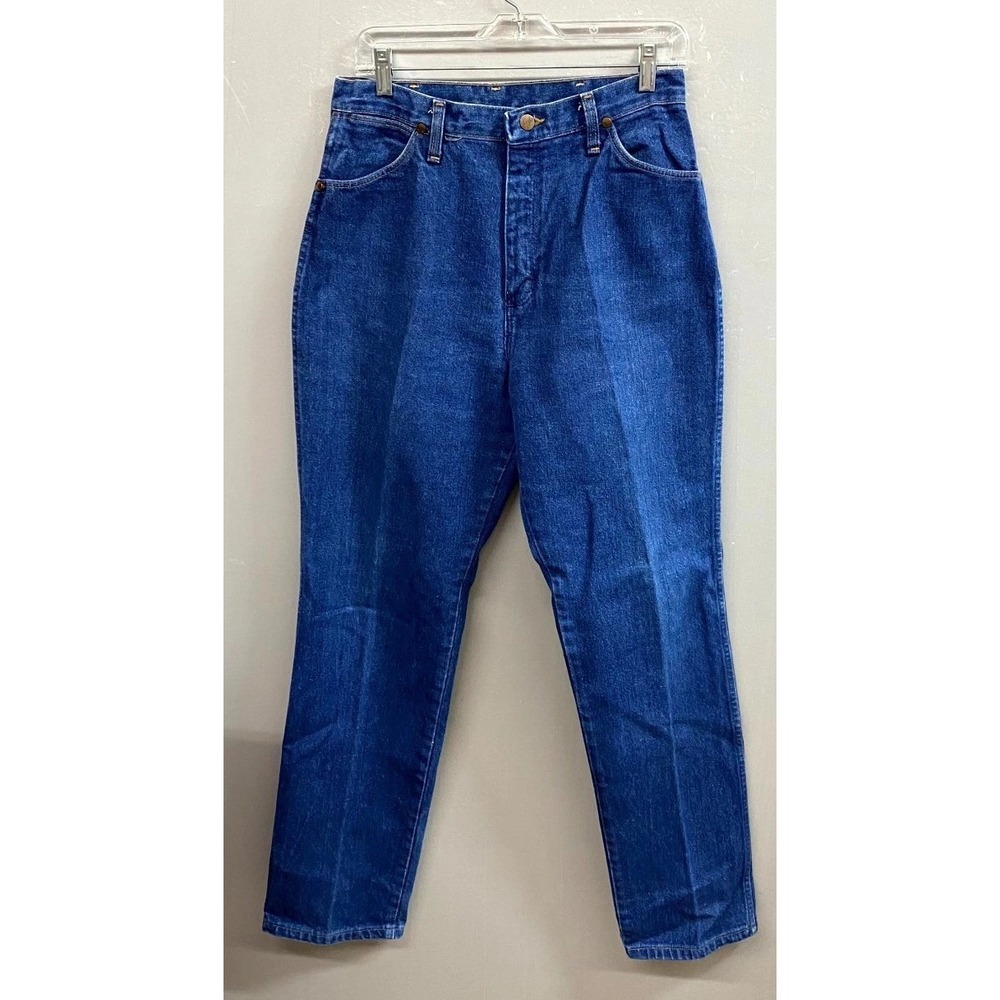 Vintage Wrangler Cowboy Cut Jeans Womens 14x34 Blue Denim Original Fit High Rise